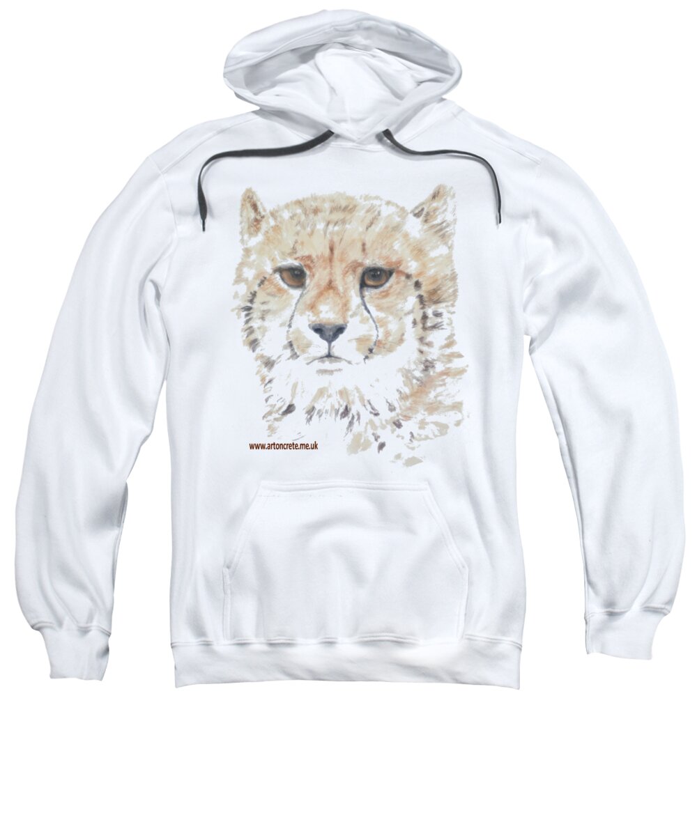 Cheetah Sweatshirt featuring the painting Cheetah Cub t-shirt by David Capon