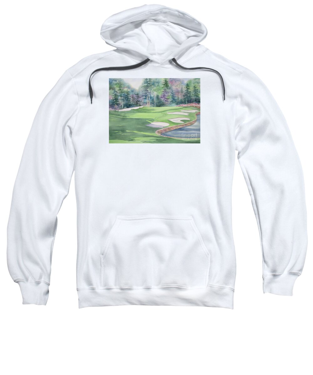 Cherokee Country Club Sweatshirt featuring the painting Cherokee Town and Country Club by Deborah Ronglien