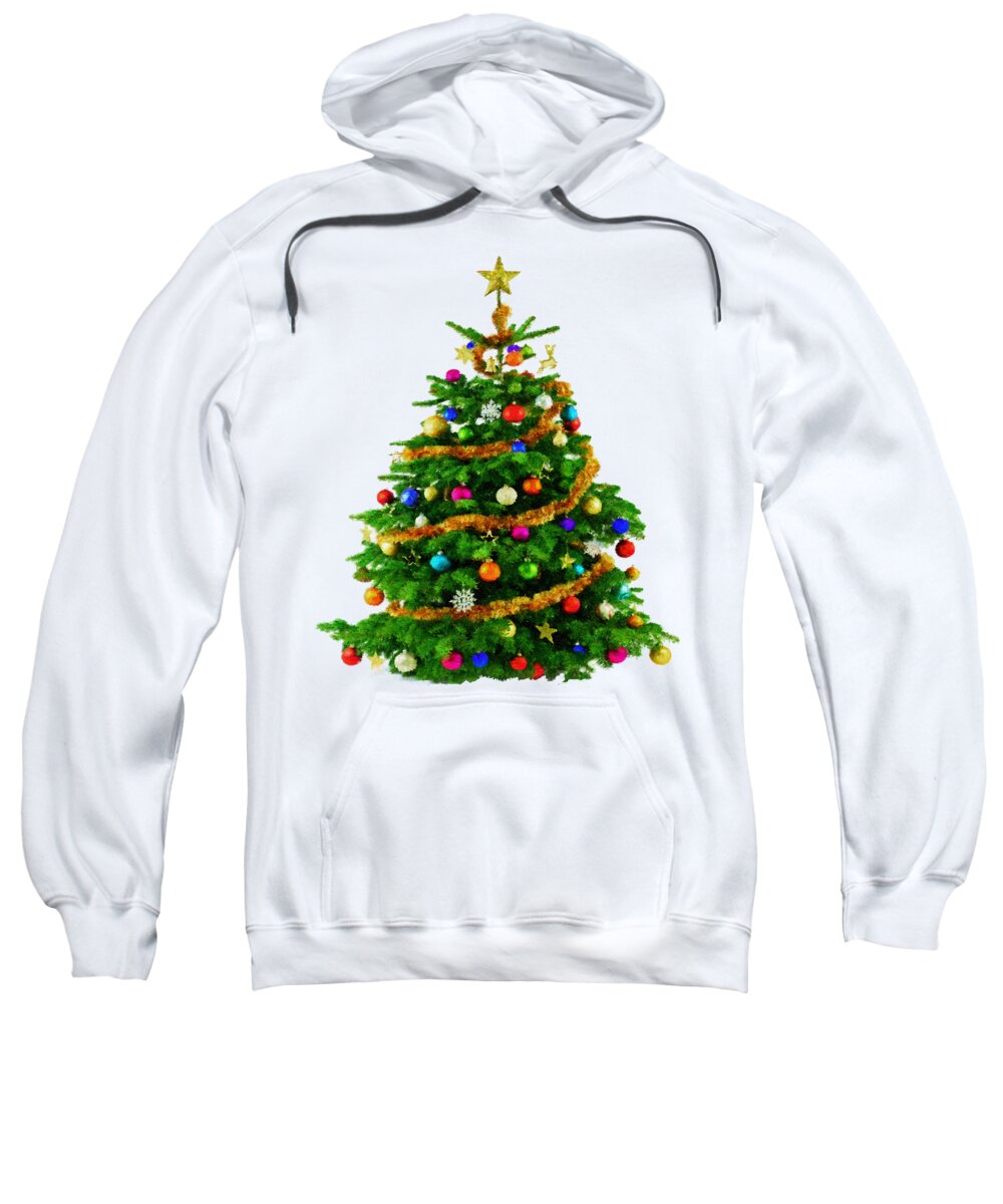  Sweatshirt featuring the digital art Christmas Tree 1417 by Rafael Salazar