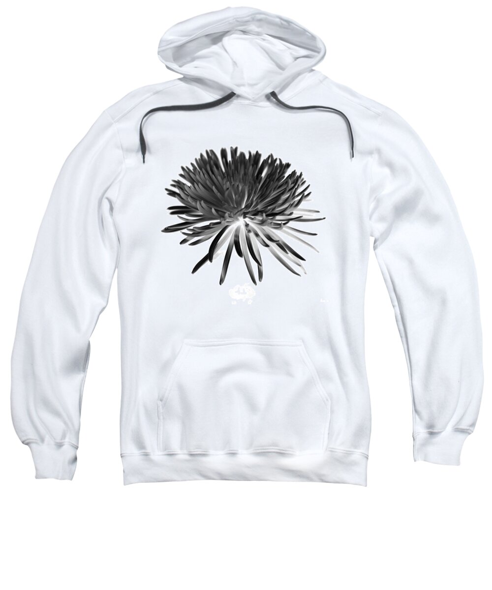 Black And White Sweatshirt featuring the photograph Chrysanthemum II Black and White by Lily Malor