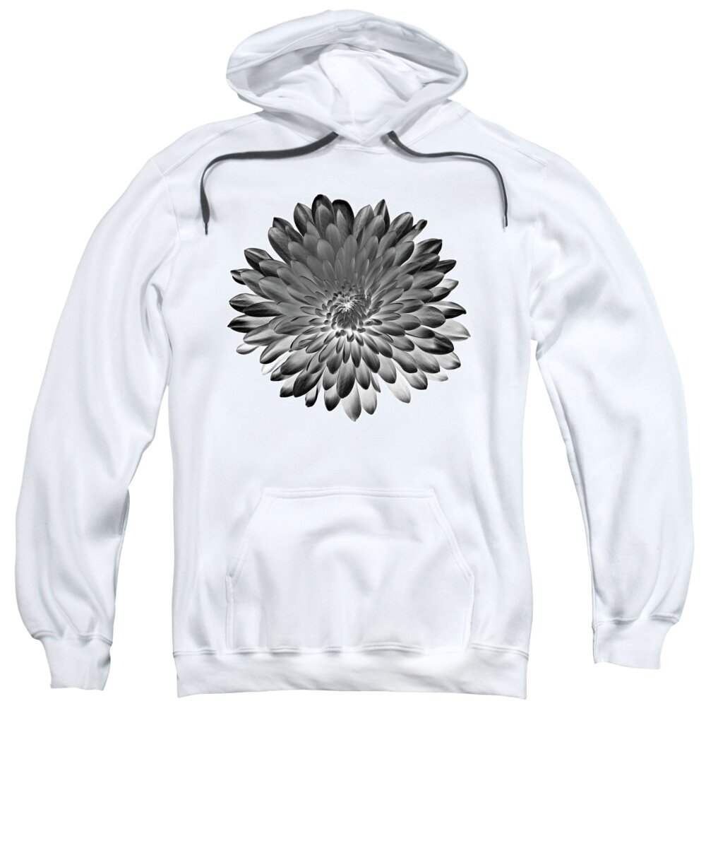 Black And White Sweatshirt featuring the photograph Chrysanthemum III Black and White by Lily Malor