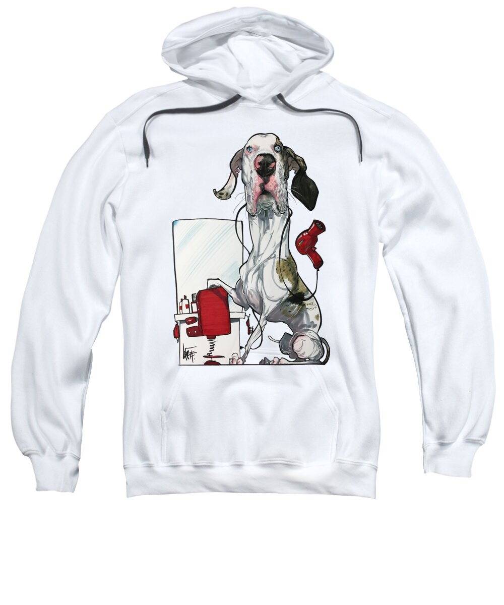 Pet Portrait Sweatshirt featuring the drawing Ciastko 3329 by Canine Caricatures By John LaFree
