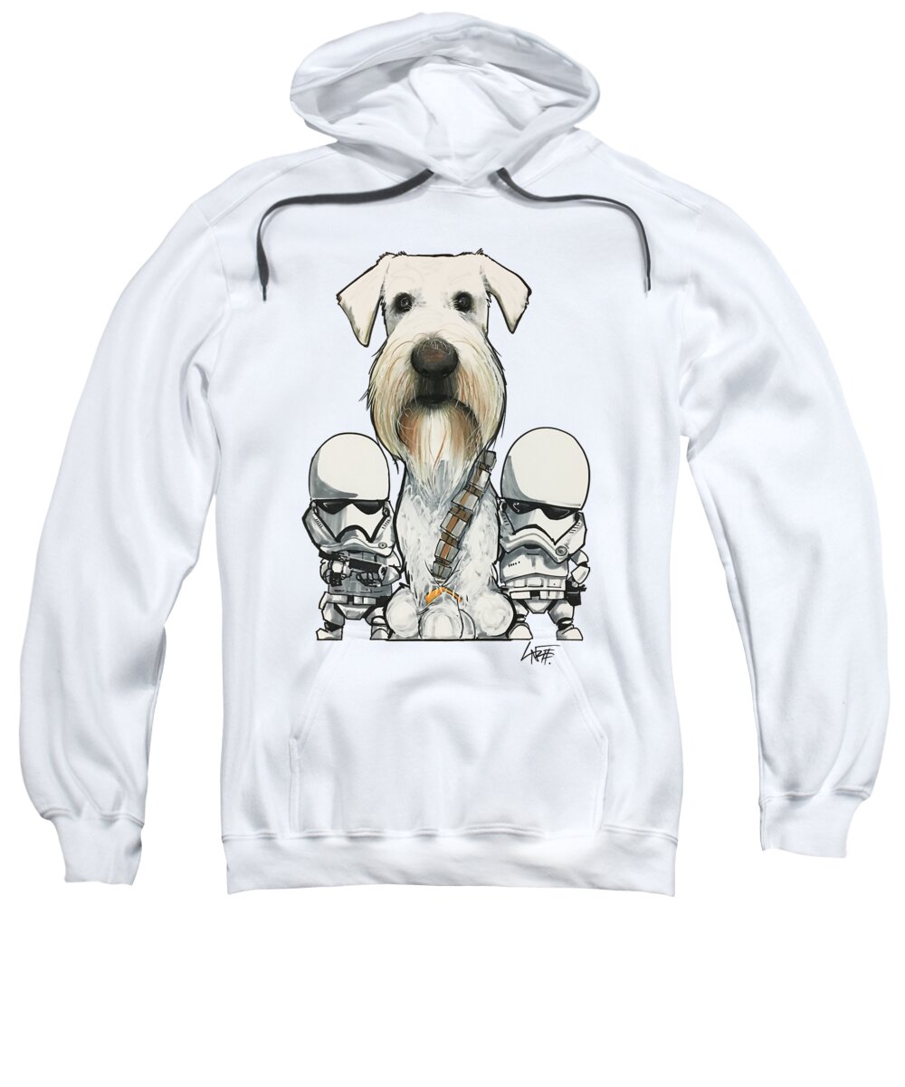 Pet Portrait Sweatshirt featuring the drawing 3398 by Canine Caricatures By John LaFree