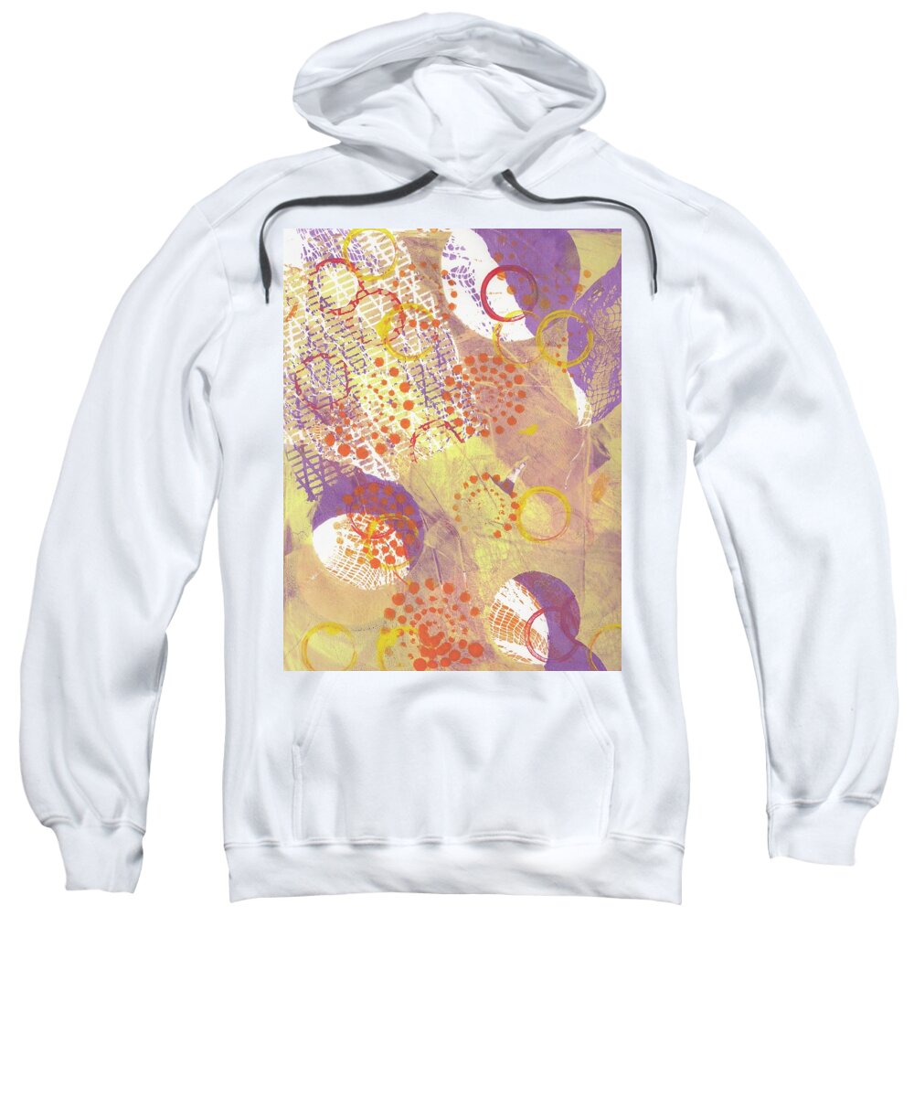 Circles Sweatshirt featuring the painting Circular Purple and Gold by Cynthia Westbrook