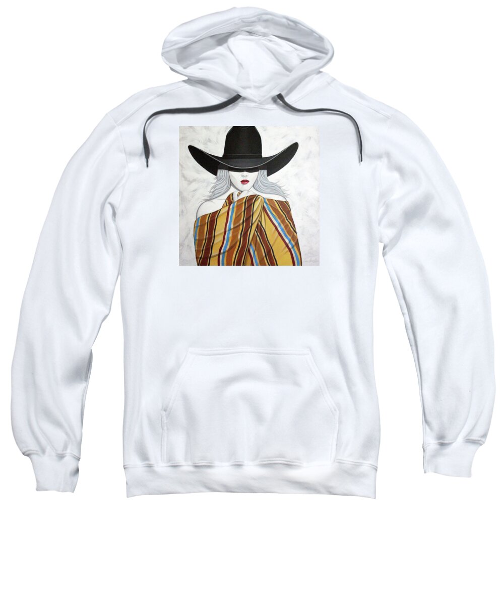 Cowgirl Sweatshirt featuring the painting Cold Hottie by Lance Headlee