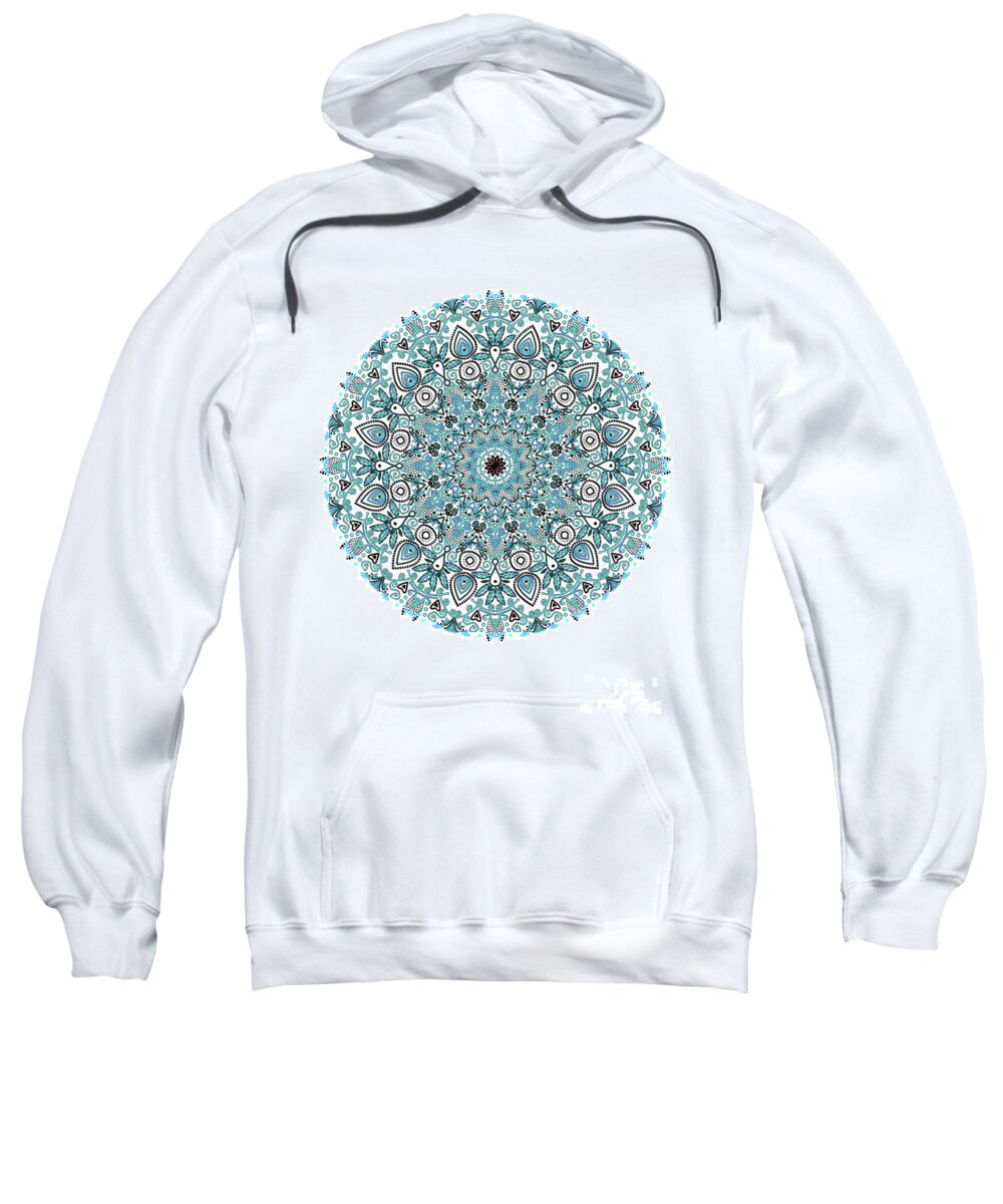 Mandala Sweatshirt featuring the digital art colorDrawMandalalesson by Shelley Myers