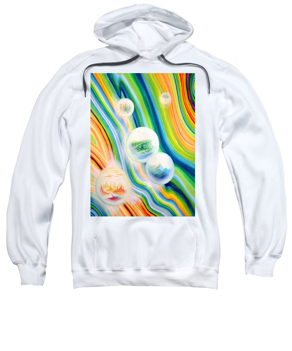 Dream Like Sweatshirt featuring the painting Colored with a Chance of Reality by M E