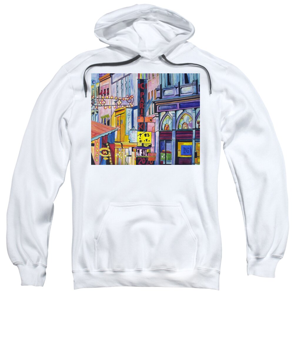 Cityscape Sweatshirt featuring the painting Colors of Paris by Patricia Arroyo