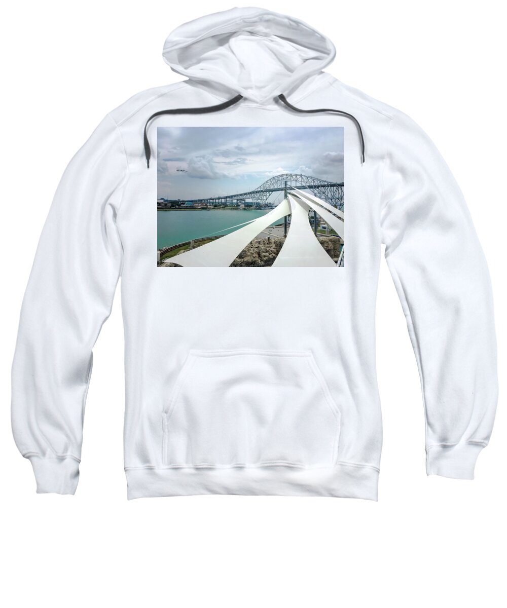Corpus Christi Harbor Bridge Sweatshirt featuring the photograph Corpus Christi Harbor Bridge by Debra Martz