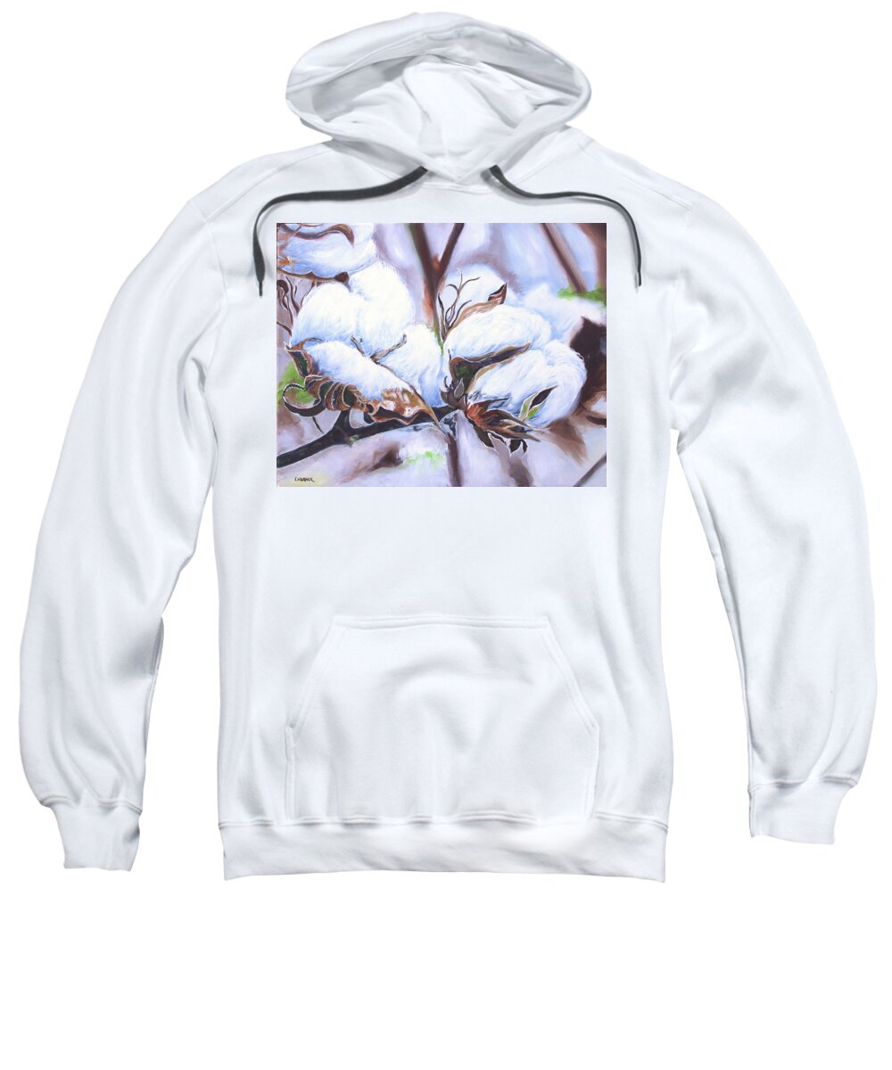 Mississippi Sweatshirt featuring the painting Cotton Bolls by Karl Wagner
