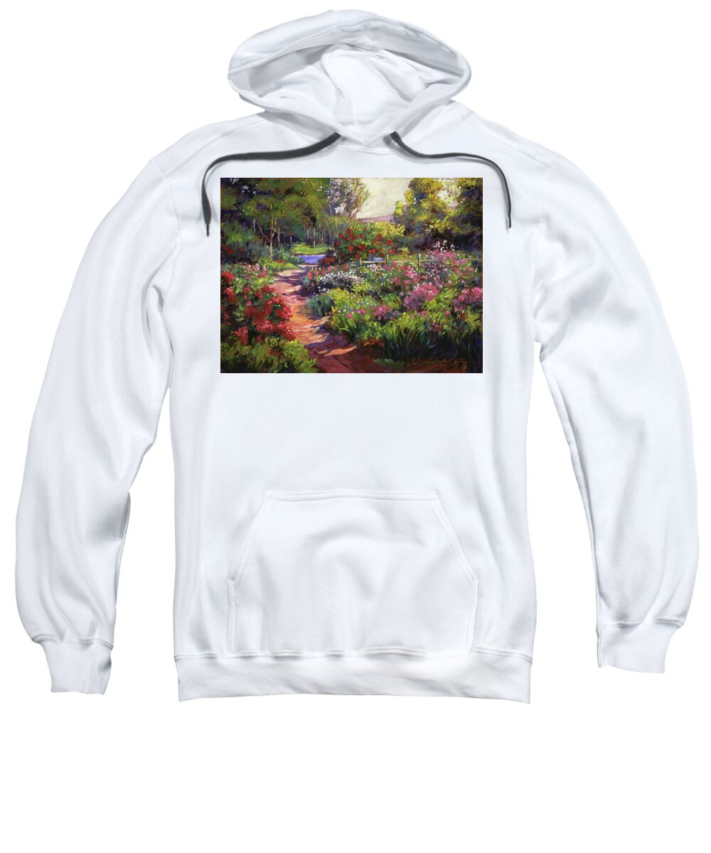 Gardens Sweatshirt featuring the painting Countryside Gardens by David Lloyd Glover