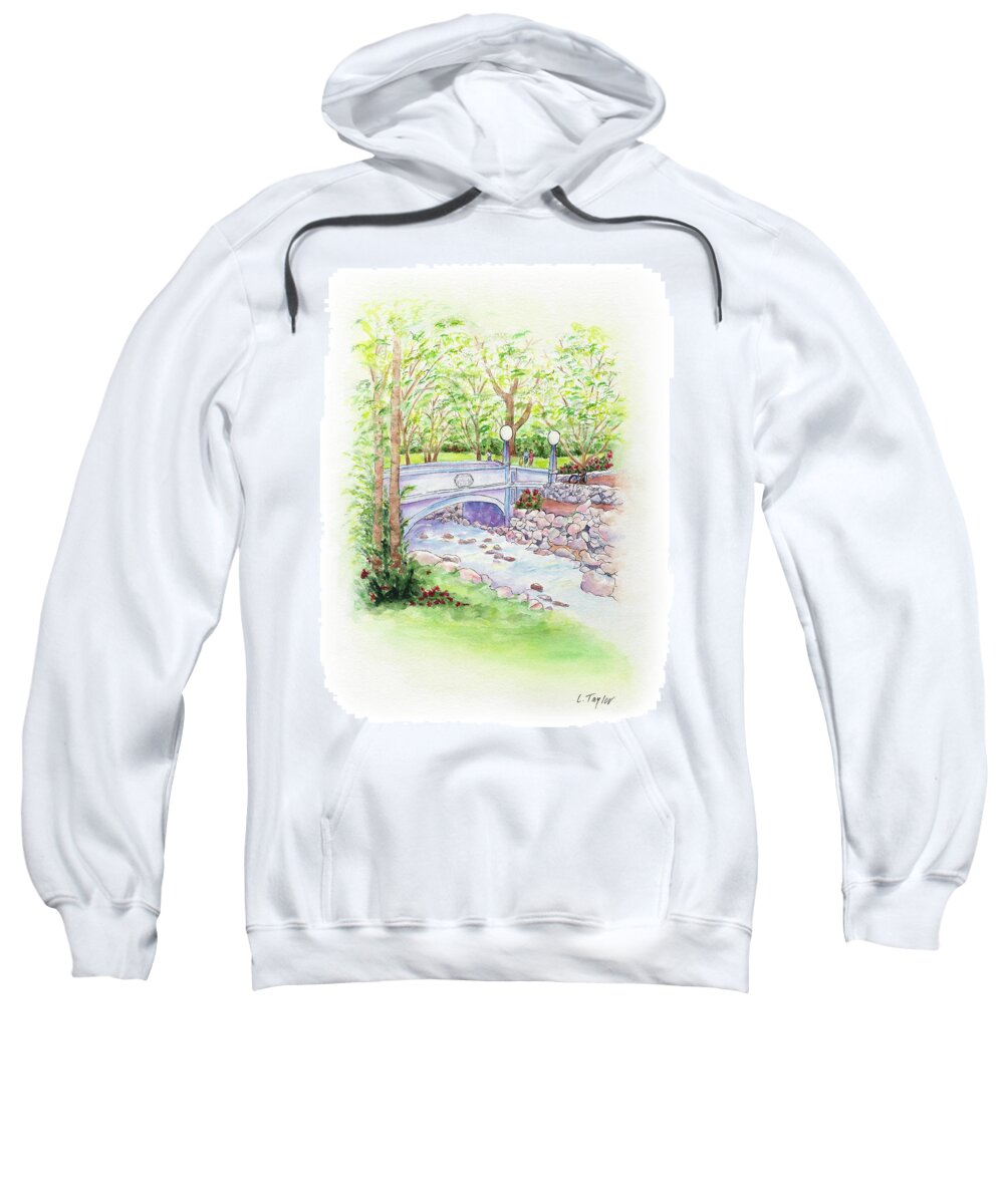 Park Sweatshirt featuring the painting Creekside by Lori Taylor
