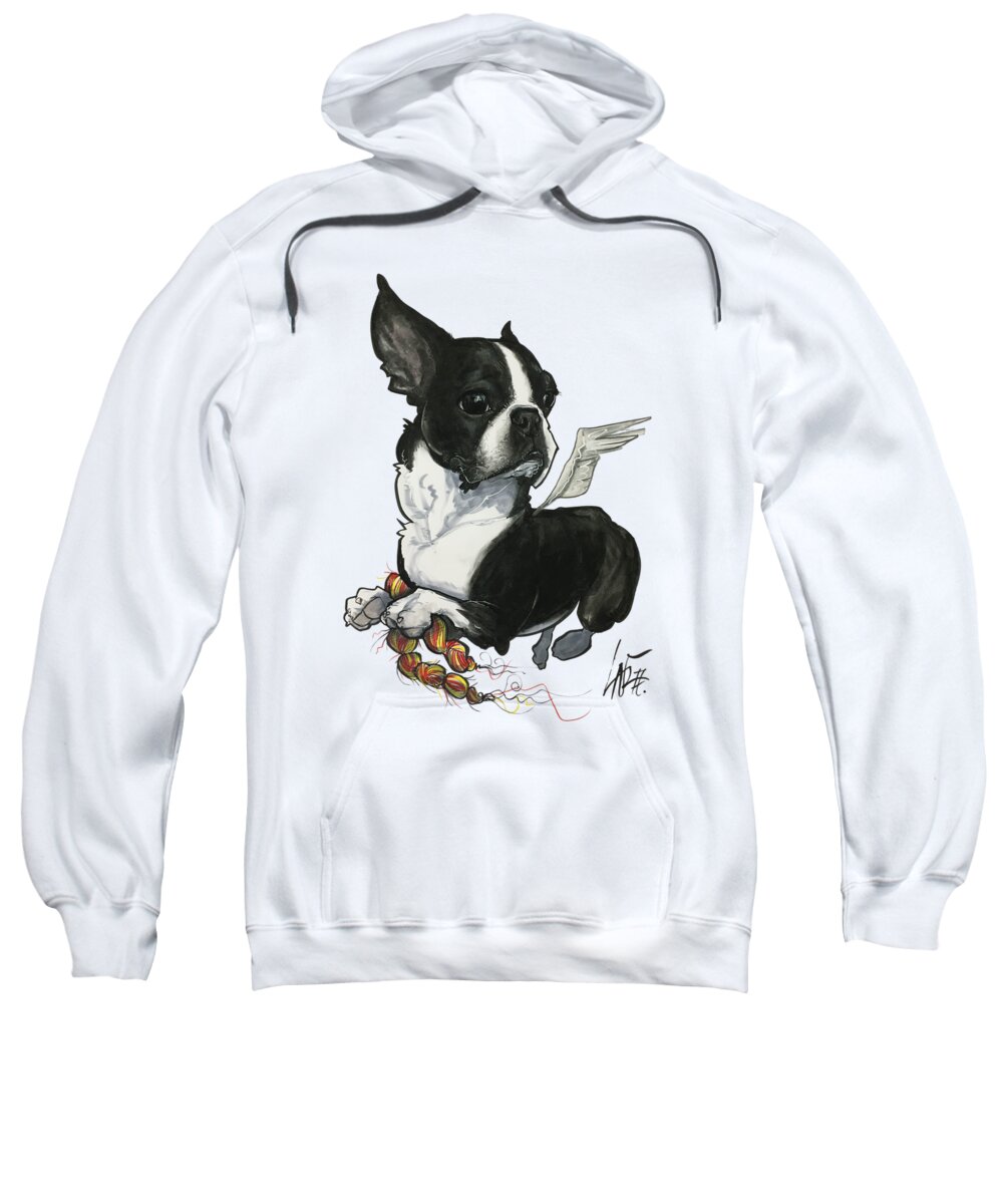 Boston Terrier Sweatshirt featuring the drawing Cribb 3933 by Canine Caricatures By John LaFree