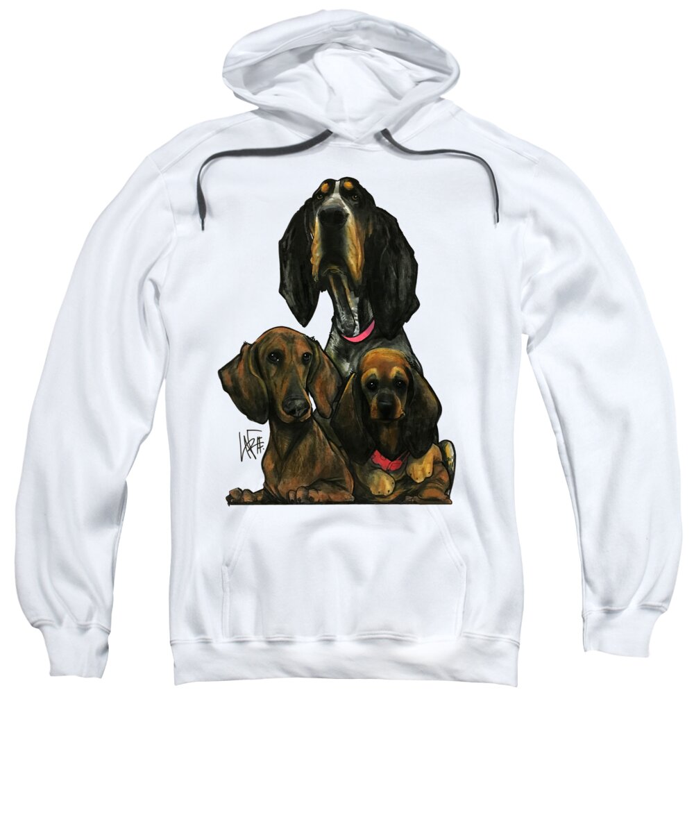 Hounds Sweatshirt featuring the drawing Crowhurst 3007 by John LaFree