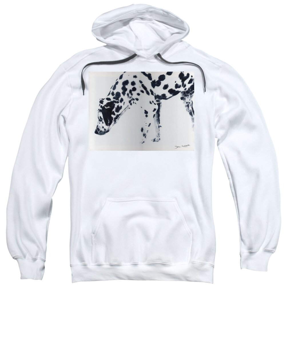 Dalmation Sweatshirt featuring the painting Dalmation by John Neeve