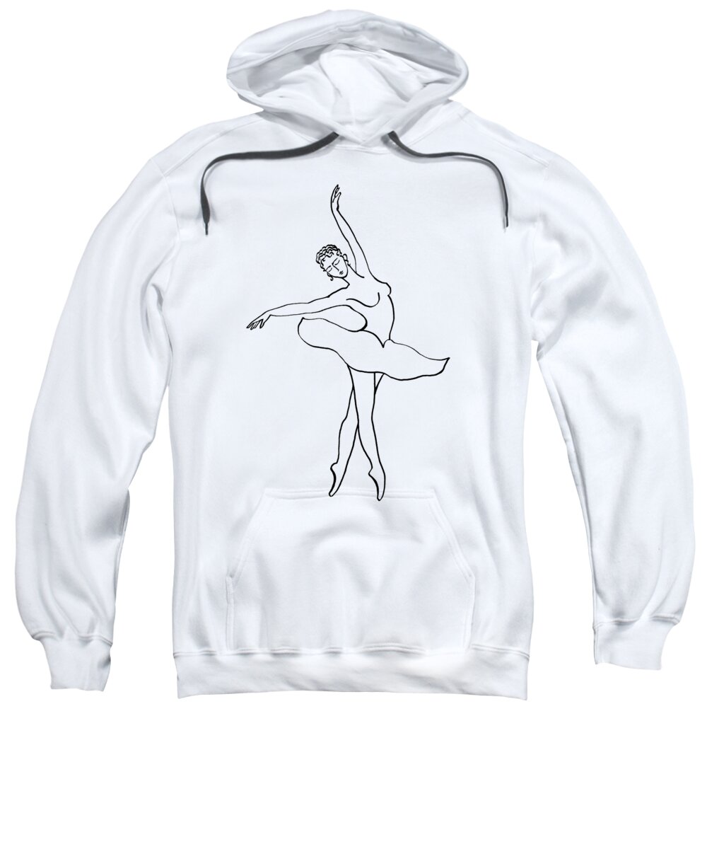 Ballerina Sweatshirt featuring the painting Dancing Ballerina Silhouette by Irina Sztukowski