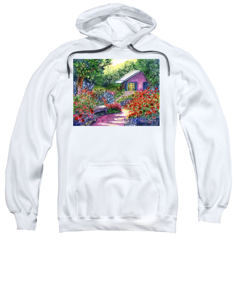 House Sweatshirt featuring the painting Dancing with the Flowers by Sue Carmony