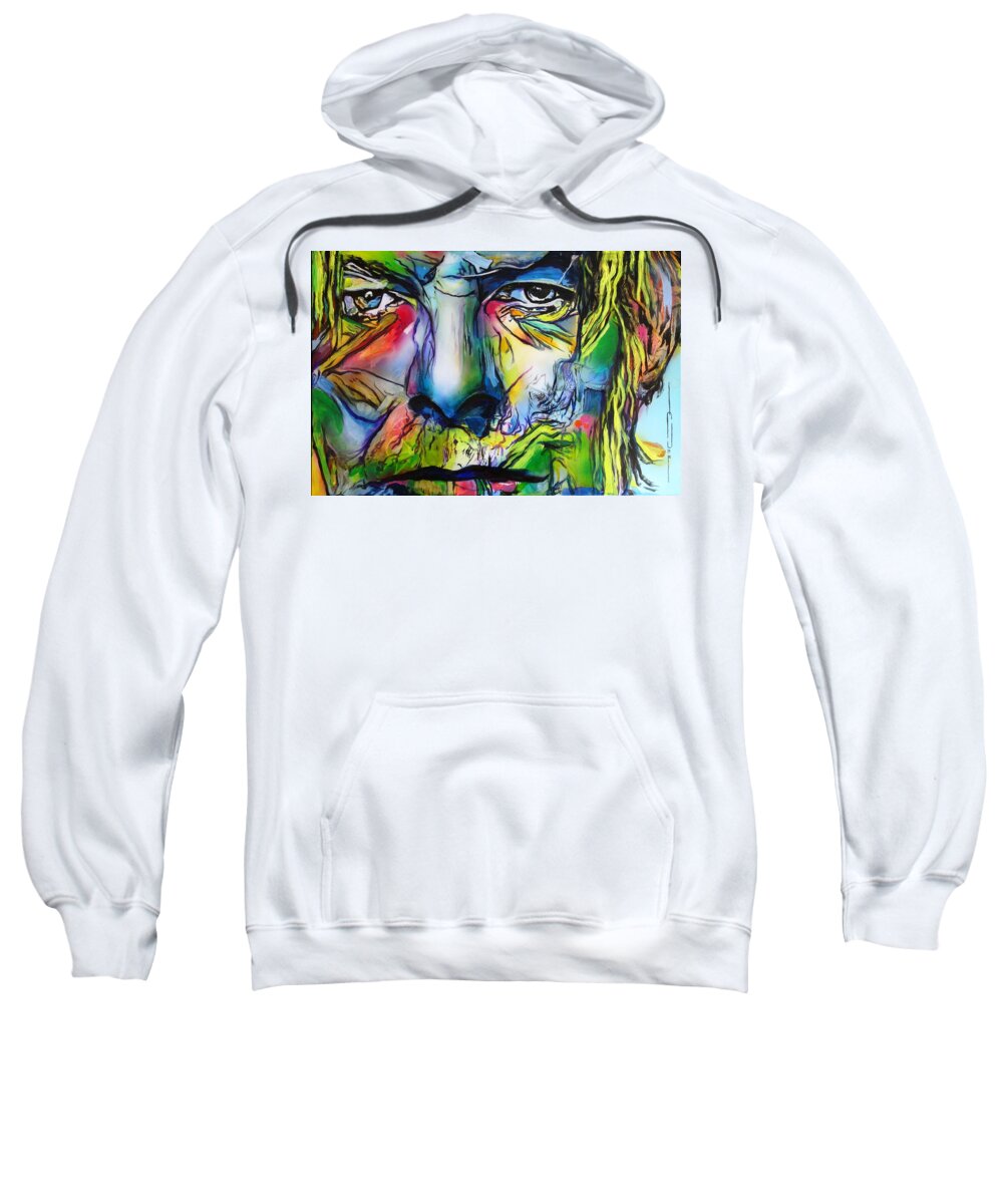 David Bowie Sweatshirt featuring the painting David Bowie by Eric Dee