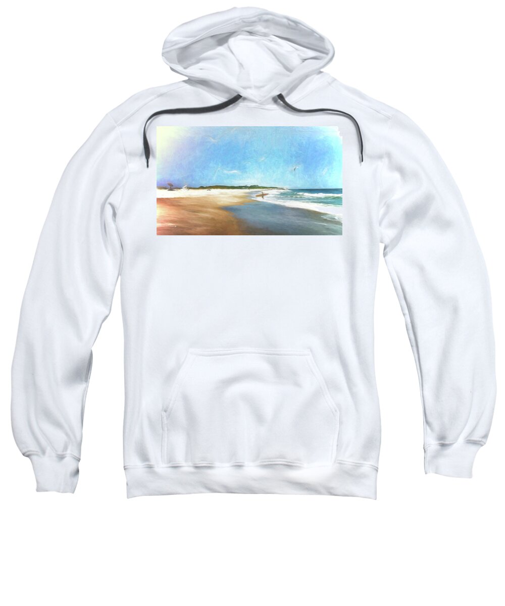  Sweatshirt featuring the photograph Day At The Beach by Phil Mancuso