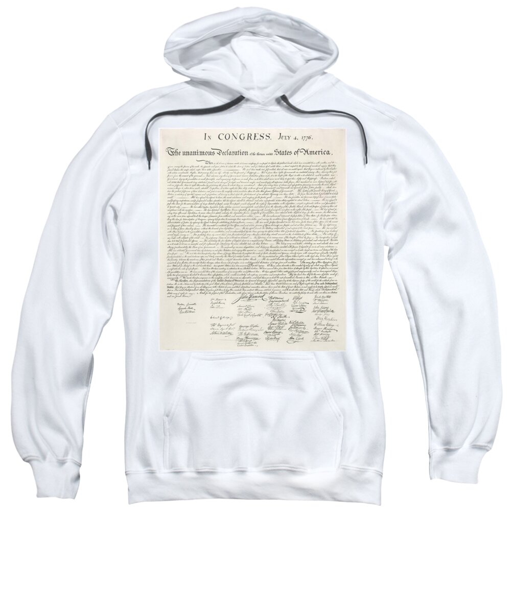 Declaration Sweatshirt featuring the photograph Declaration of Independence - Stone Engraving by Pablo Lopez