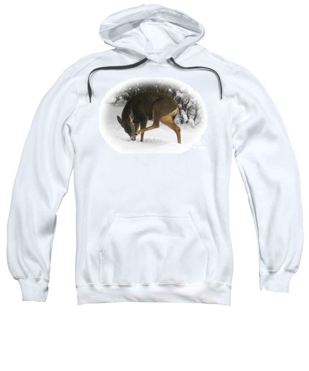 Deer Sweatshirt featuring the photograph Deer With An Itch by James Eddy