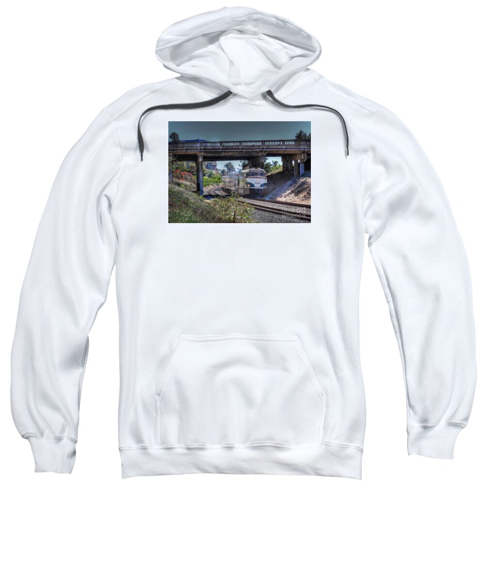 Del Mar Sweatshirt featuring the photograph Del Mar Amtrak by Dusty Wynne