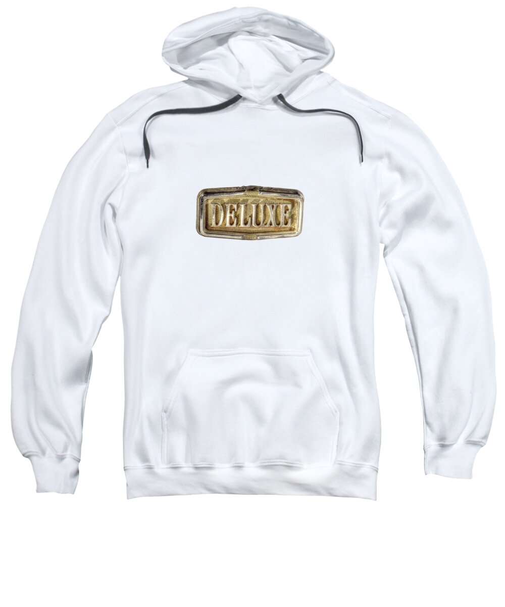 Automotive Sweatshirt featuring the photograph Deluxe Chrome Emblem by YoPedro