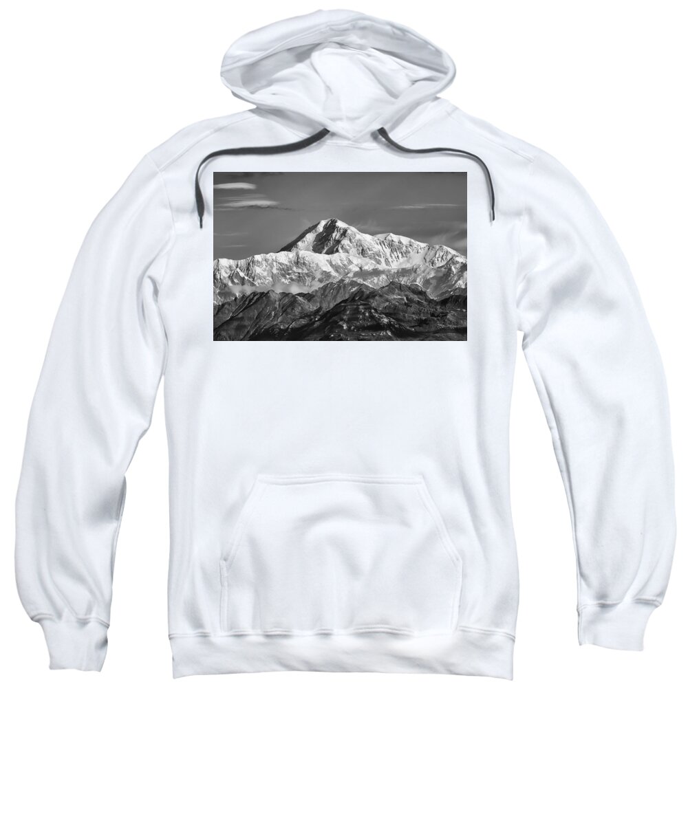 Alaska Sweatshirt featuring the photograph Denali Grey by Ed Boudreau
