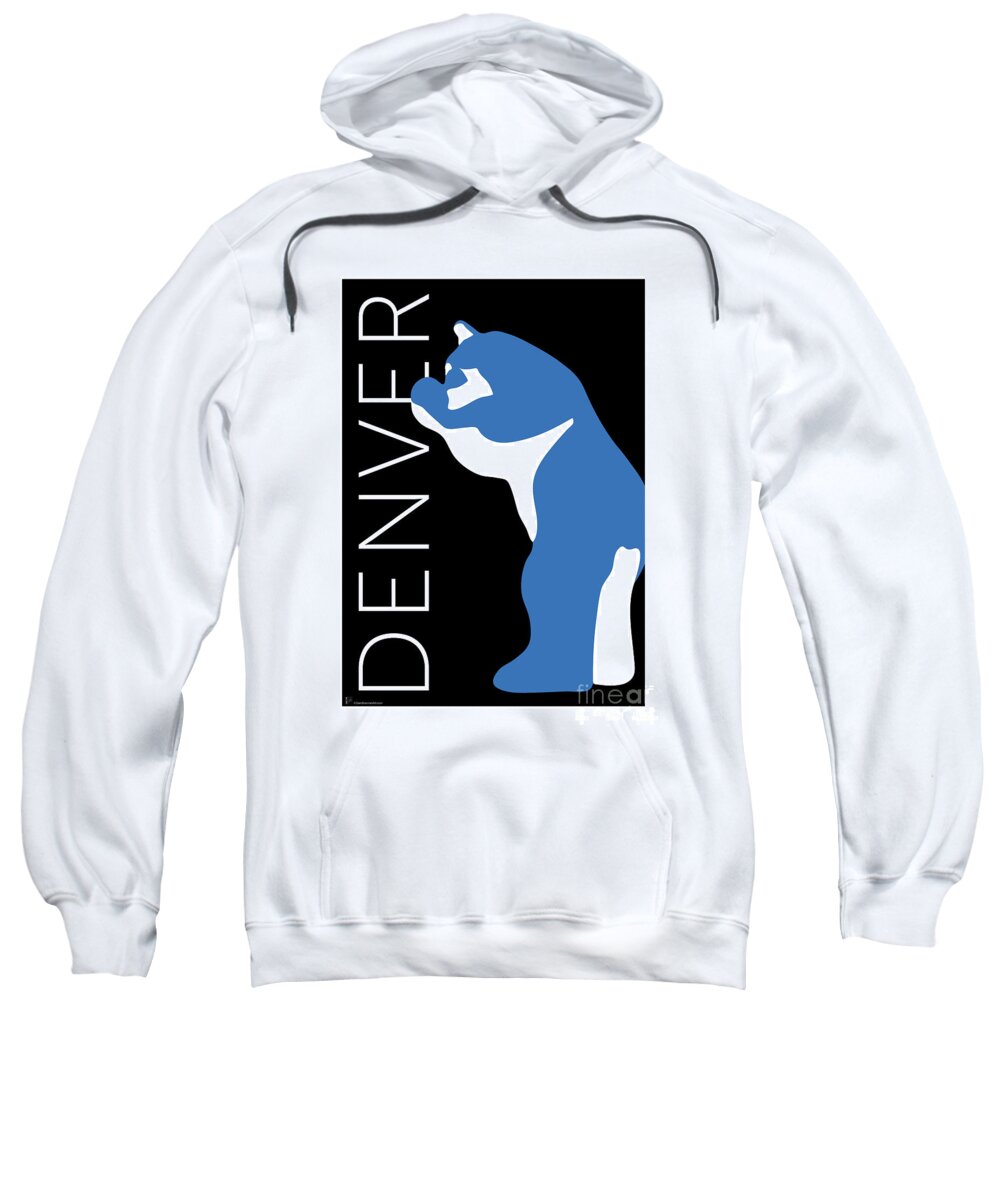 Denver Sweatshirt featuring the digital art DENVER Blue Bear/Black by Sam Brennan