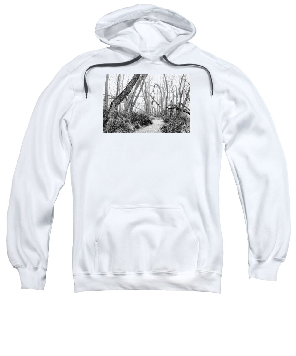 Illinois Sweatshirt featuring the photograph Destruction in Black and White by Joni Eskridge