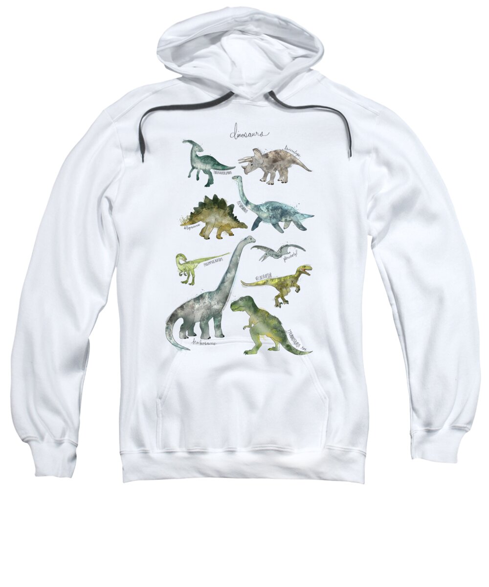 Dinosaurs Sweatshirt featuring the painting Dinosaurs by Amy Hamilton