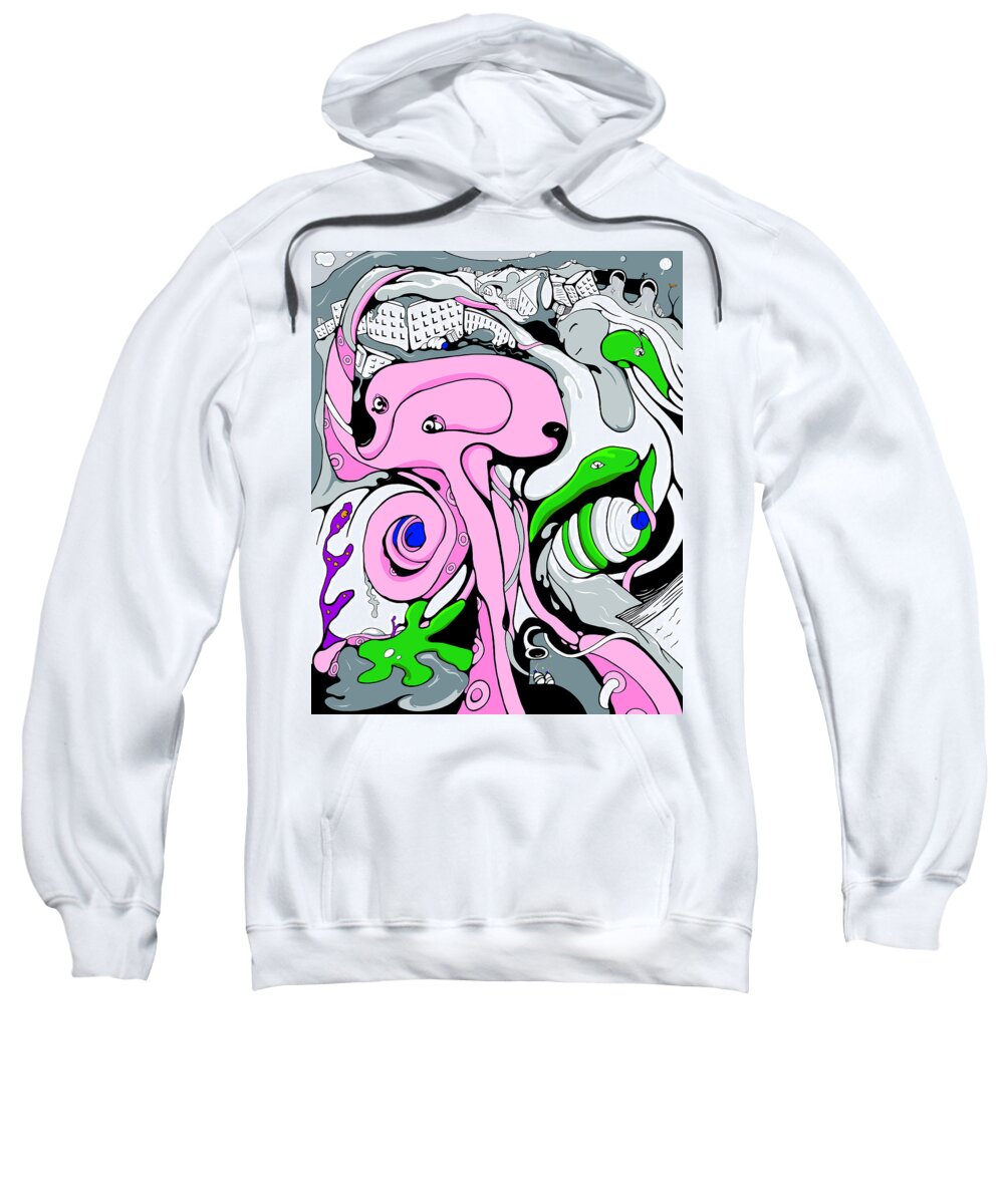 Vine Sweatshirt featuring the drawing Disposed by Craig Tilley
