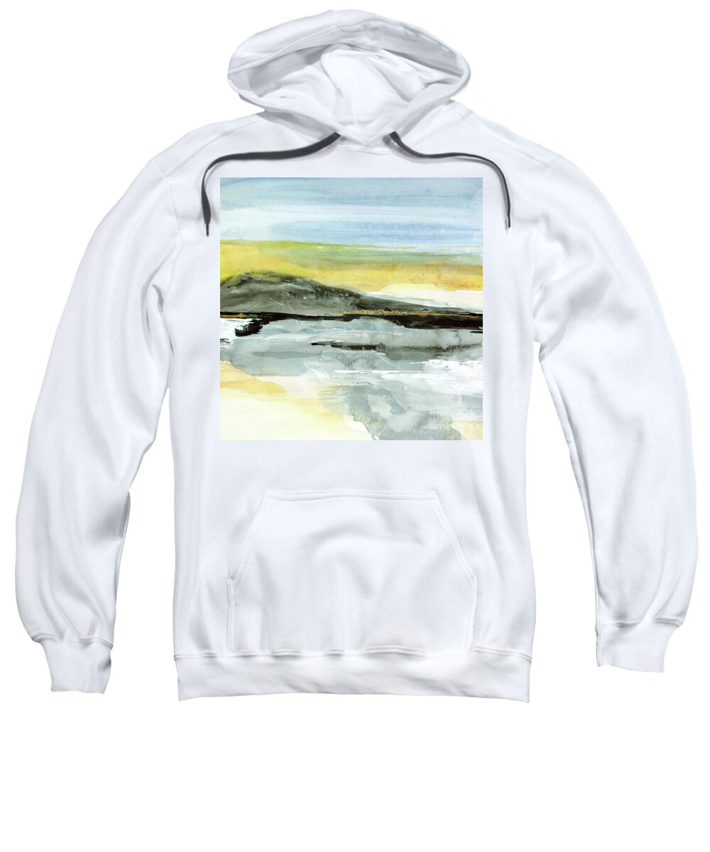 Original Watercolors Sweatshirt featuring the painting Distant City 2 by Chris Paschke