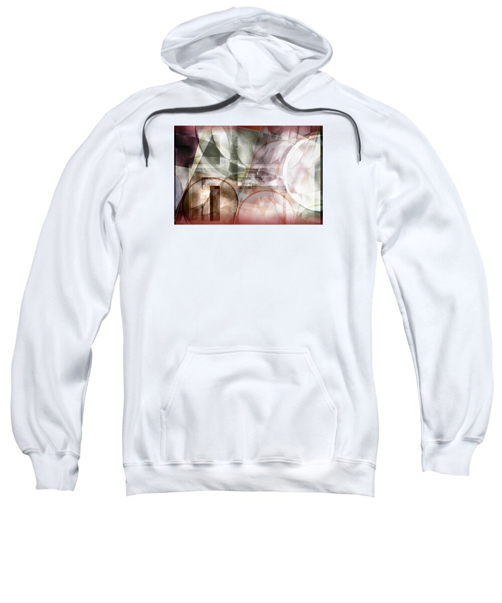 Abstract Sweatshirt featuring the digital art Drawing on a frozen lake by Art Di