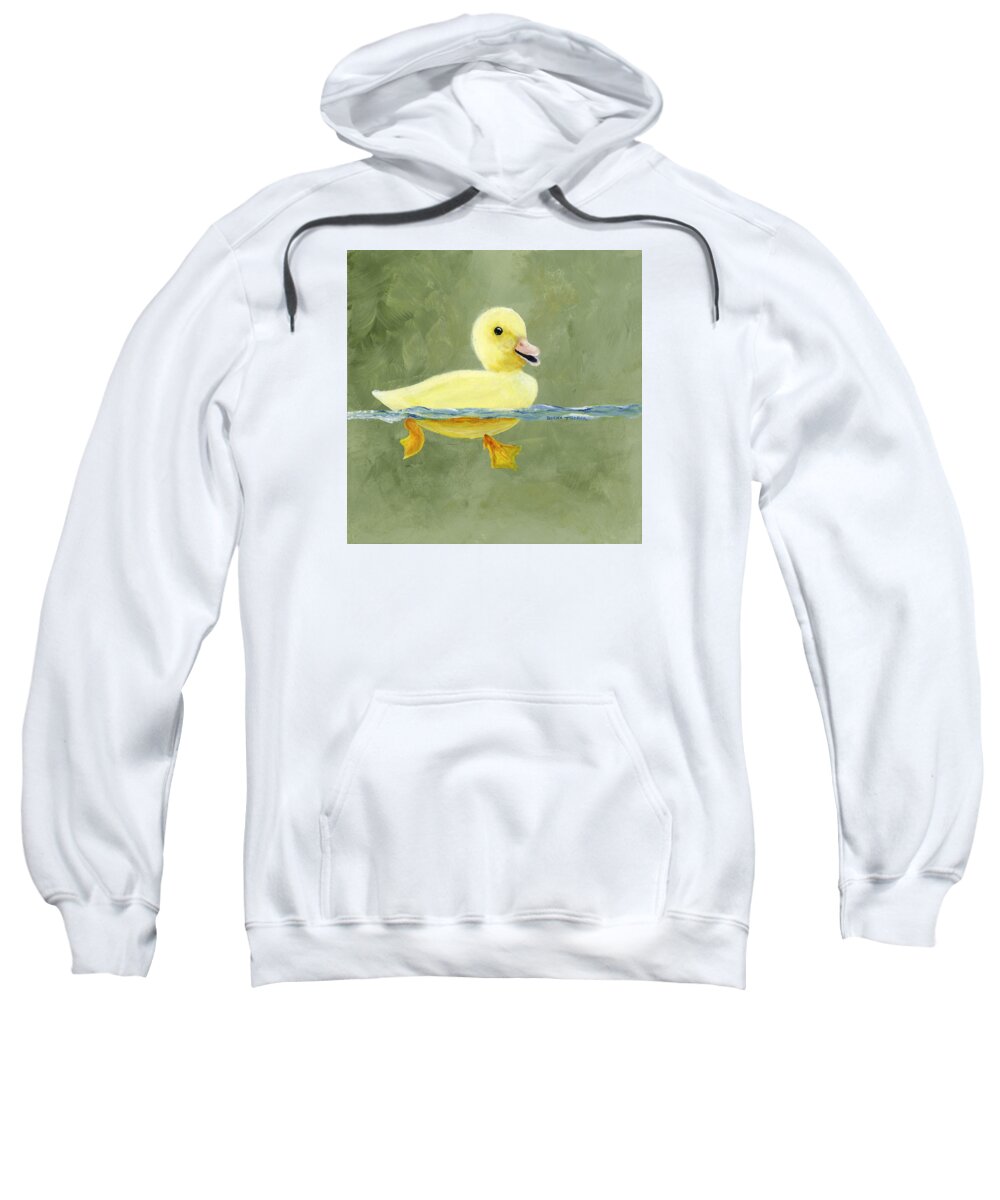 Duck Sweatshirt featuring the painting Duck on the Water by Donna Tucker