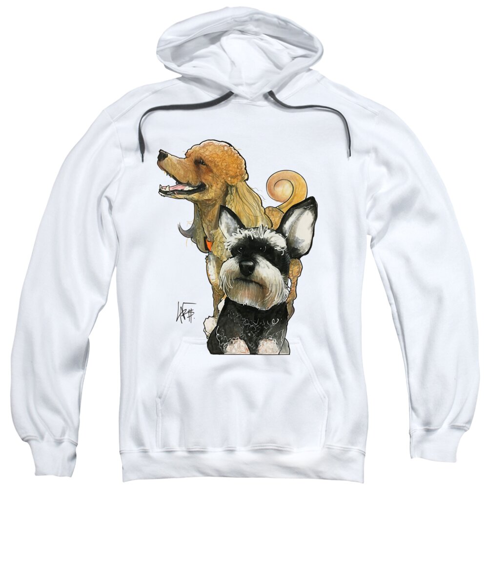 Pet Portrait Sweatshirt featuring the drawing Dudot 7-1467 by Canine Caricatures By John LaFree