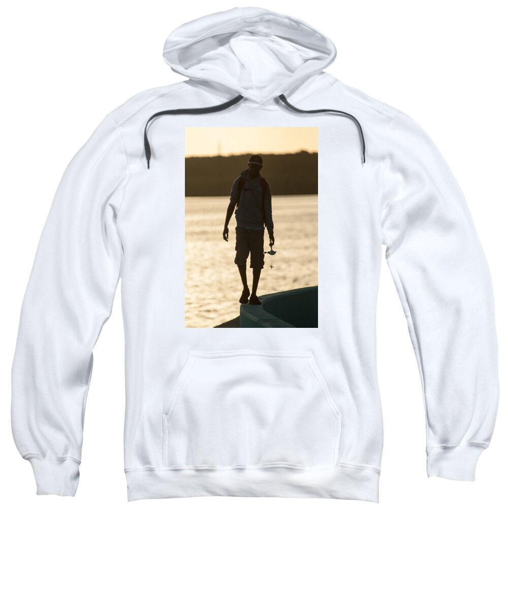 Color Image Sweatshirt featuring the photograph Early morning fishing by Brian Green