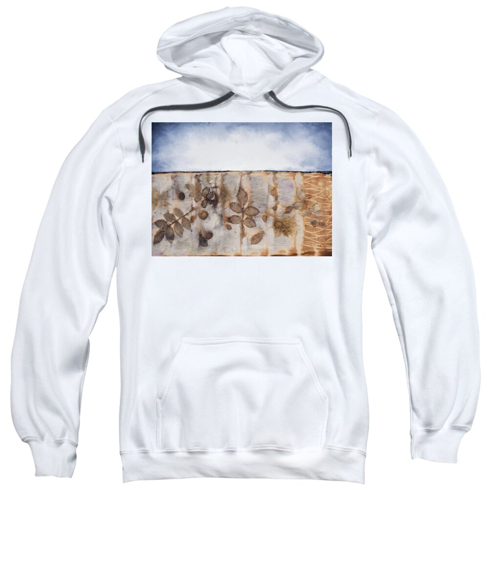 Eco Print Sweatshirt featuring the painting Earth and Sky II by Carolyn Doe