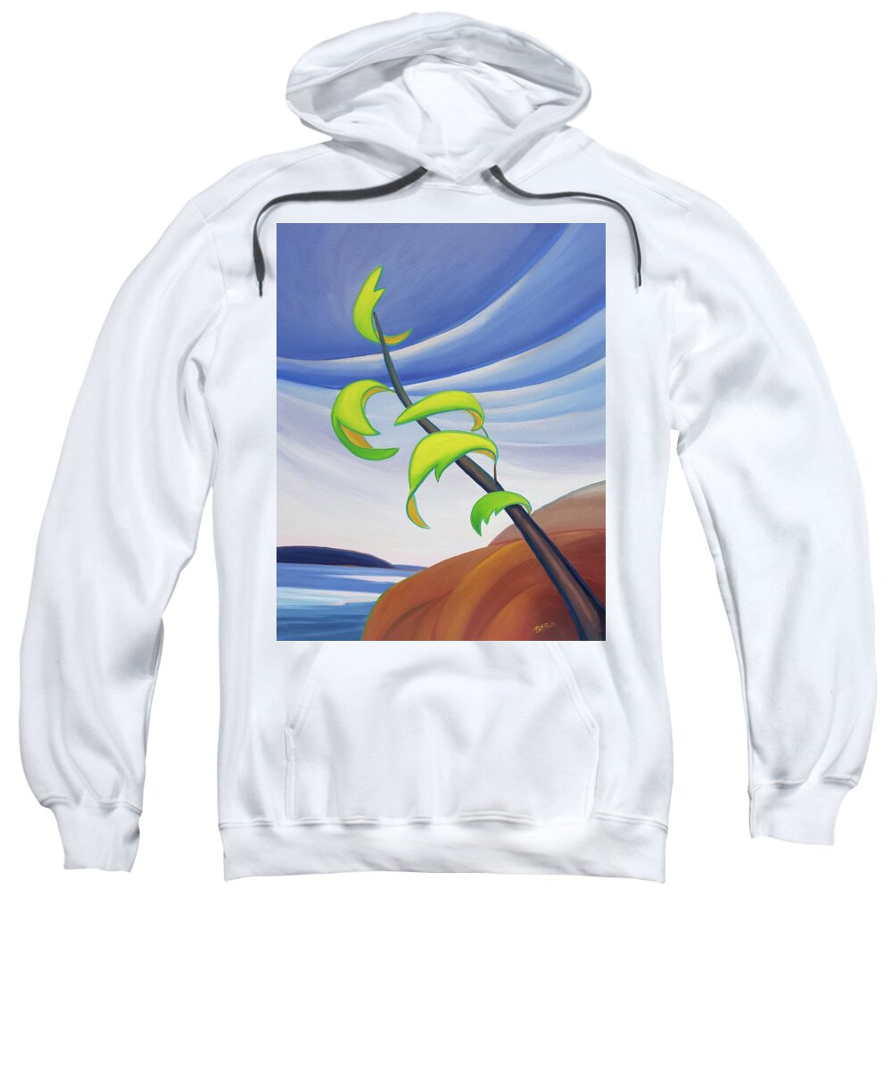 Group Of Seven Sweatshirt featuring the painting East Wind by Barbel Smith