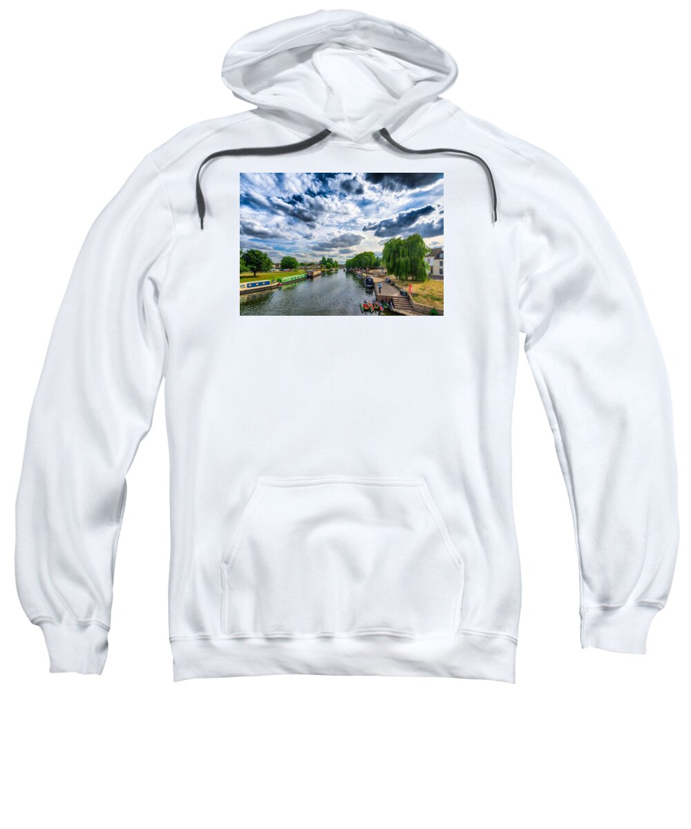 Blue Sky Sweatshirt featuring the photograph Ely Riverside by James Billings