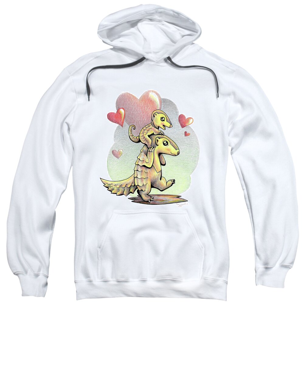 Endangered Animal Sweatshirt featuring the drawing Endangered Animal Pangolin by Sipporah Art and Illustration