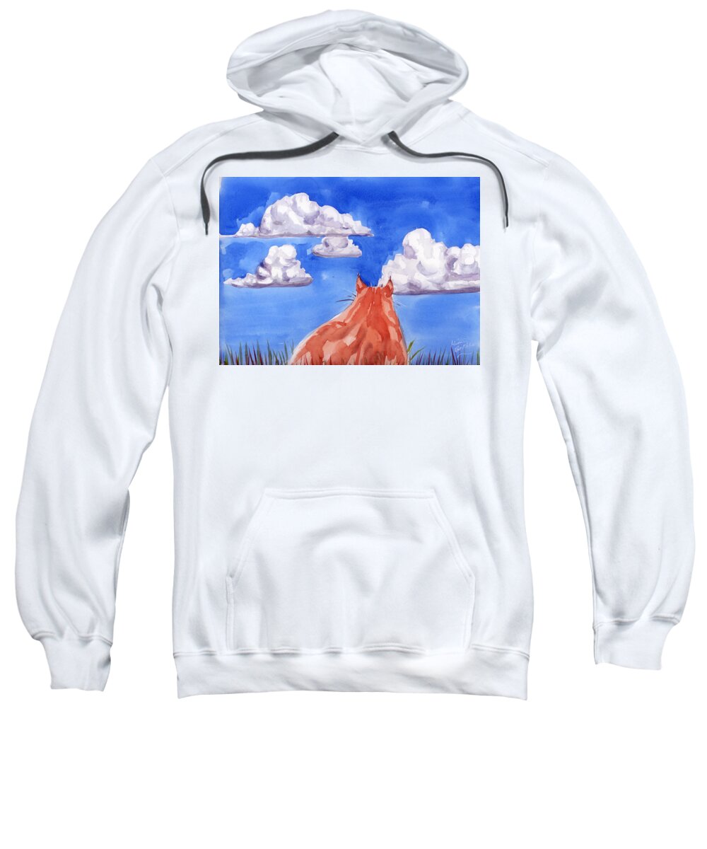 Cat Sweatshirt featuring the painting Ernesto's dream by Mimi Boothby