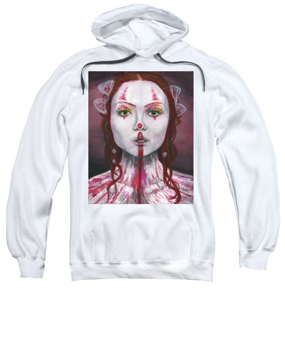 Clown Sweatshirt featuring the painting Eyes Open by Matthew Mezo