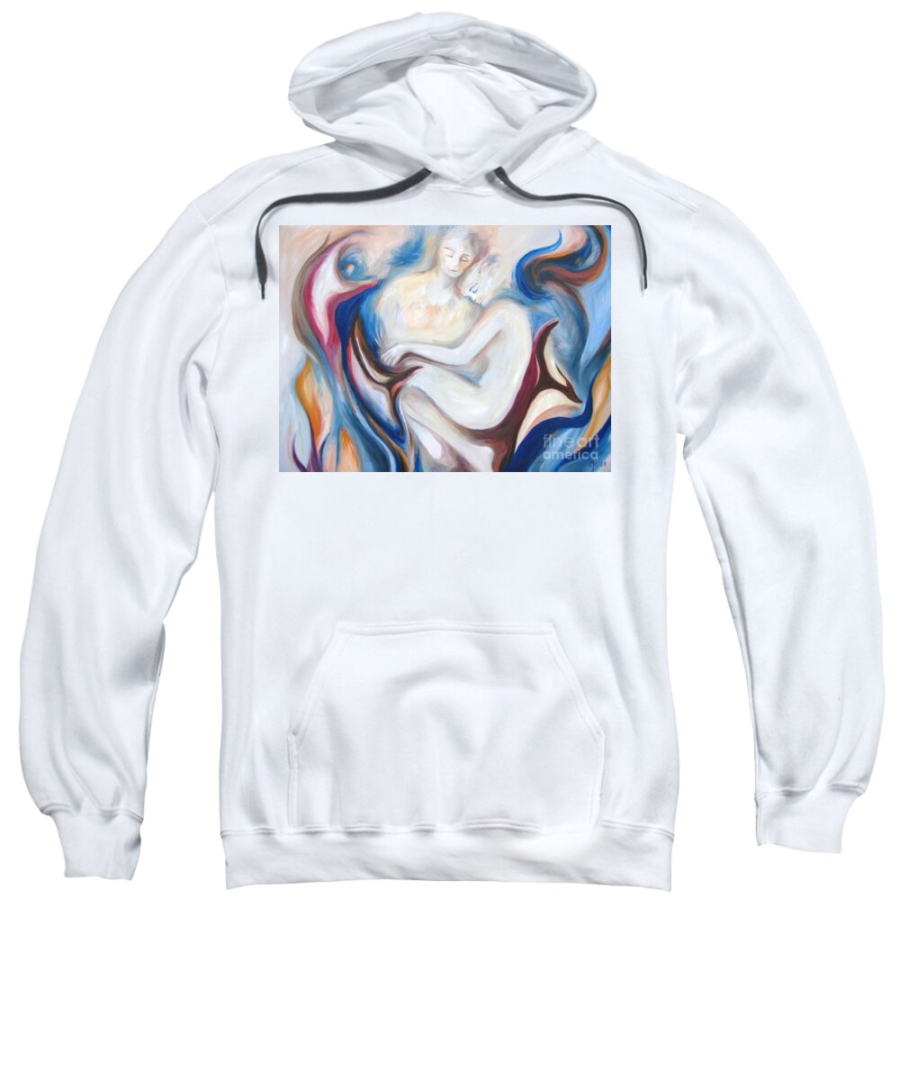 Embrace Sweatshirt featuring the painting Faded by Marat Essex