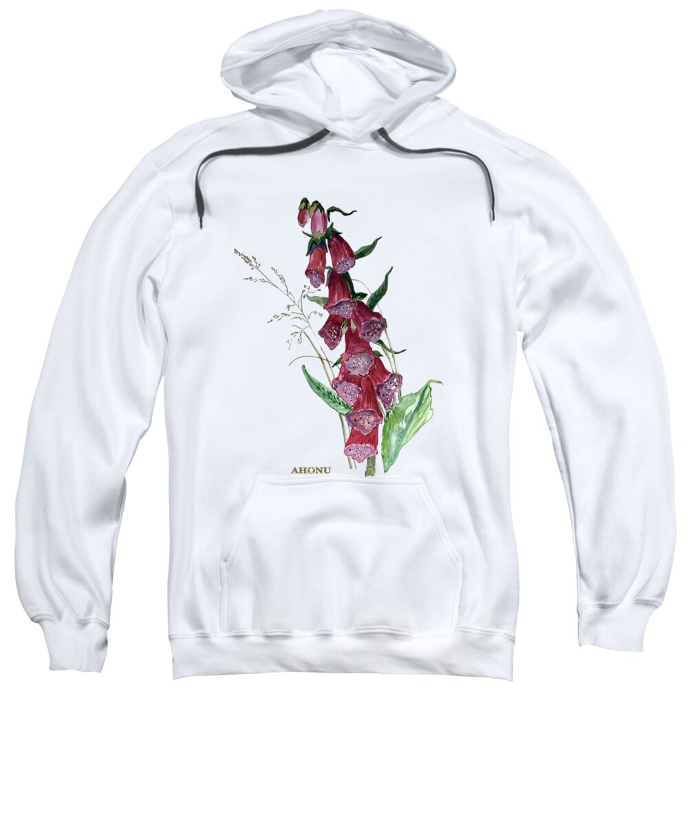 Foxglove Sweatshirt featuring the painting Fairy Bells by AHONU Aingeal Rose