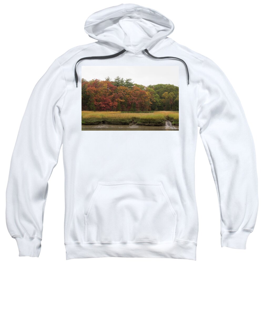 Fall Sweatshirt featuring the photograph Fall Foliage in Bare Cove Park by Adam Gladstone