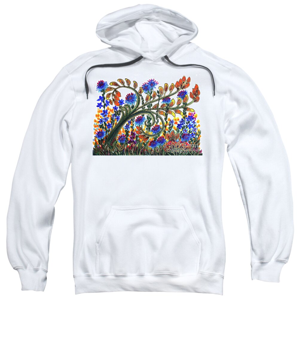 Design Sweatshirt featuring the painting Fantasy Garden by Holly Carmichael
