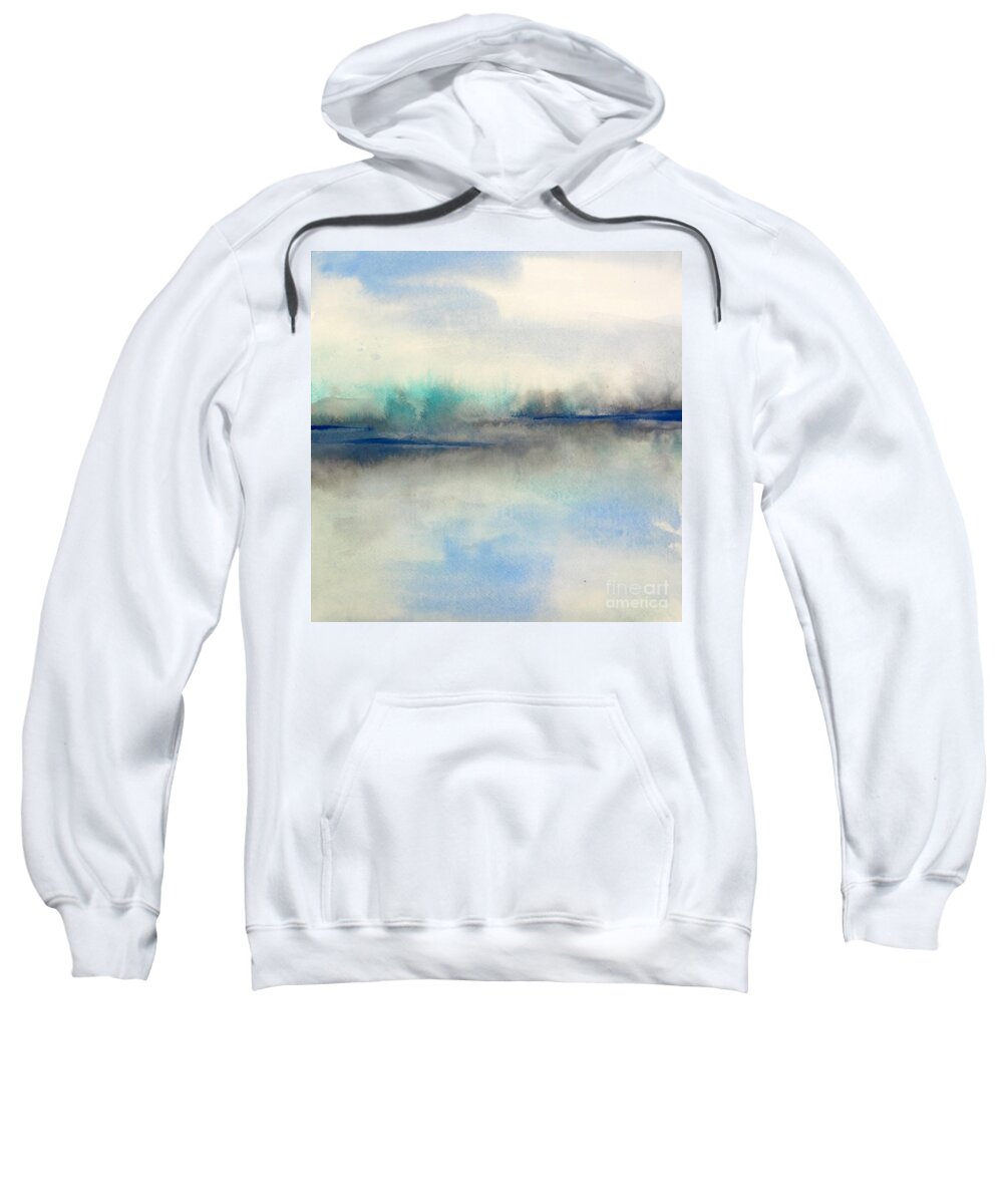 Original Watercolors Sweatshirt featuring the painting Feeling Teal 2 by Chris Paschke