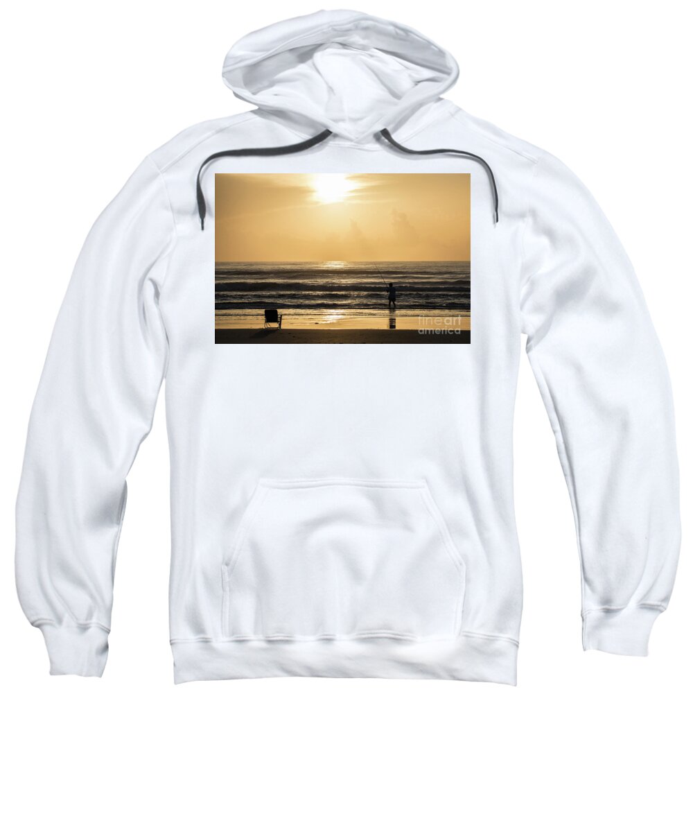 Daytona Beach Sweatshirt featuring the photograph Fisherman by Ed Taylor