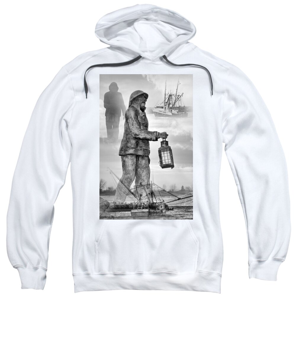 Jersey Shore Sweatshirt featuring the photograph Fishermen - Jersey Shore by Angie Tirado